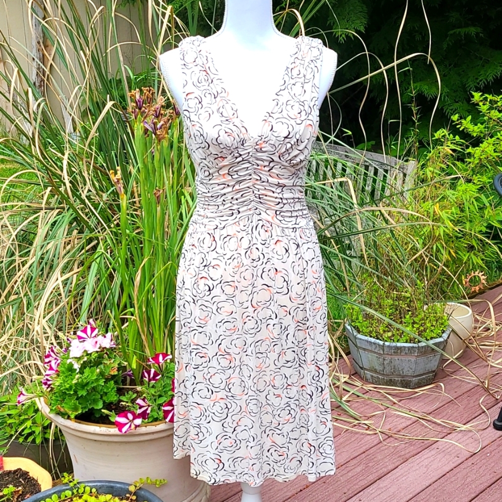 Anthropologie Deletta lovely sleeveless dress with ruching, S, EUC